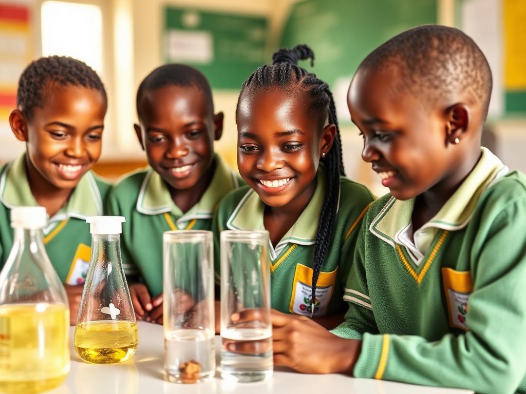 Students conducting a science experiment in the laboratory