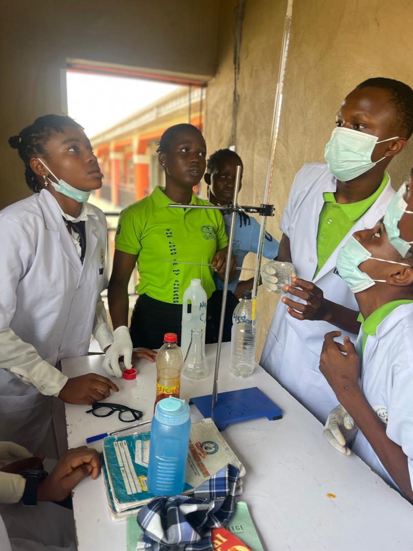 Students conducting a science experiment in the laboratory
