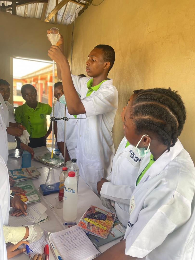 Students conducting a science experiment in the laboratory