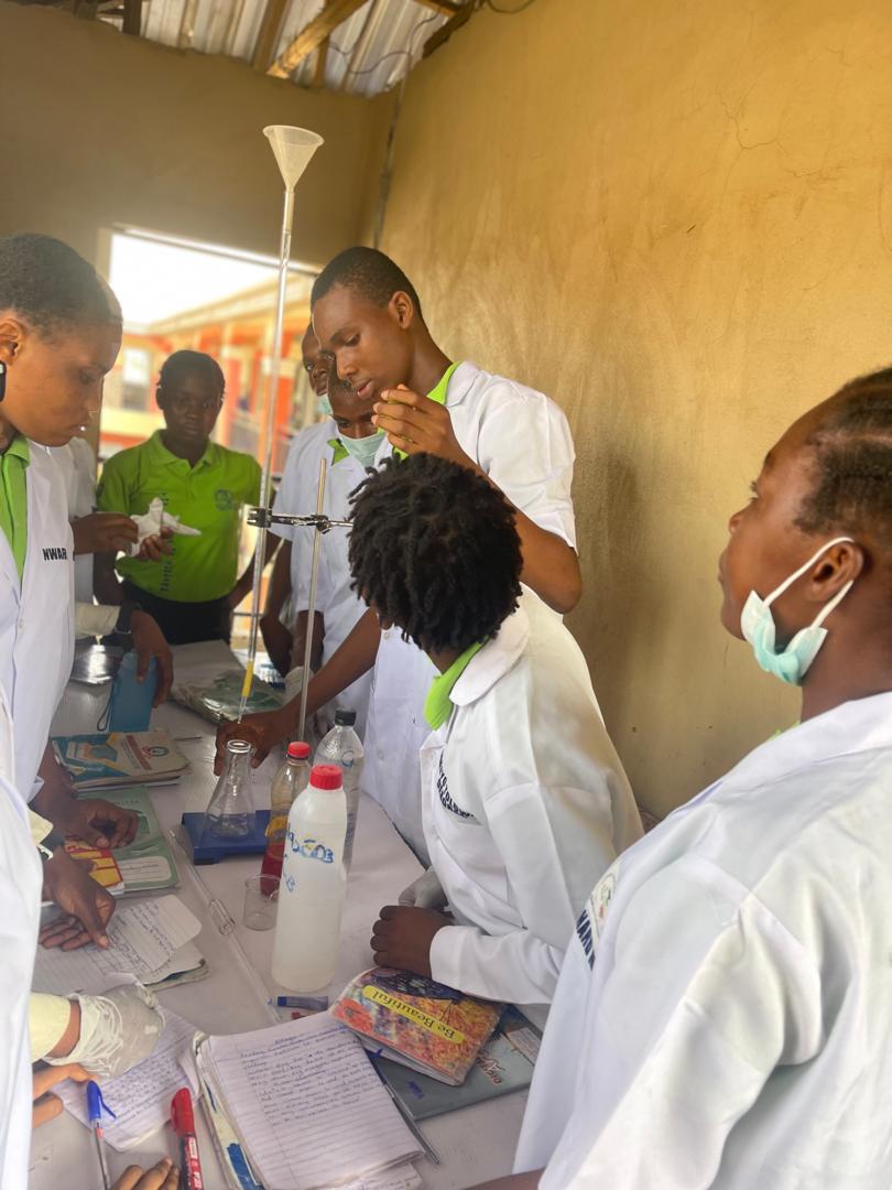 Students conducting a science experiment in the laboratory
