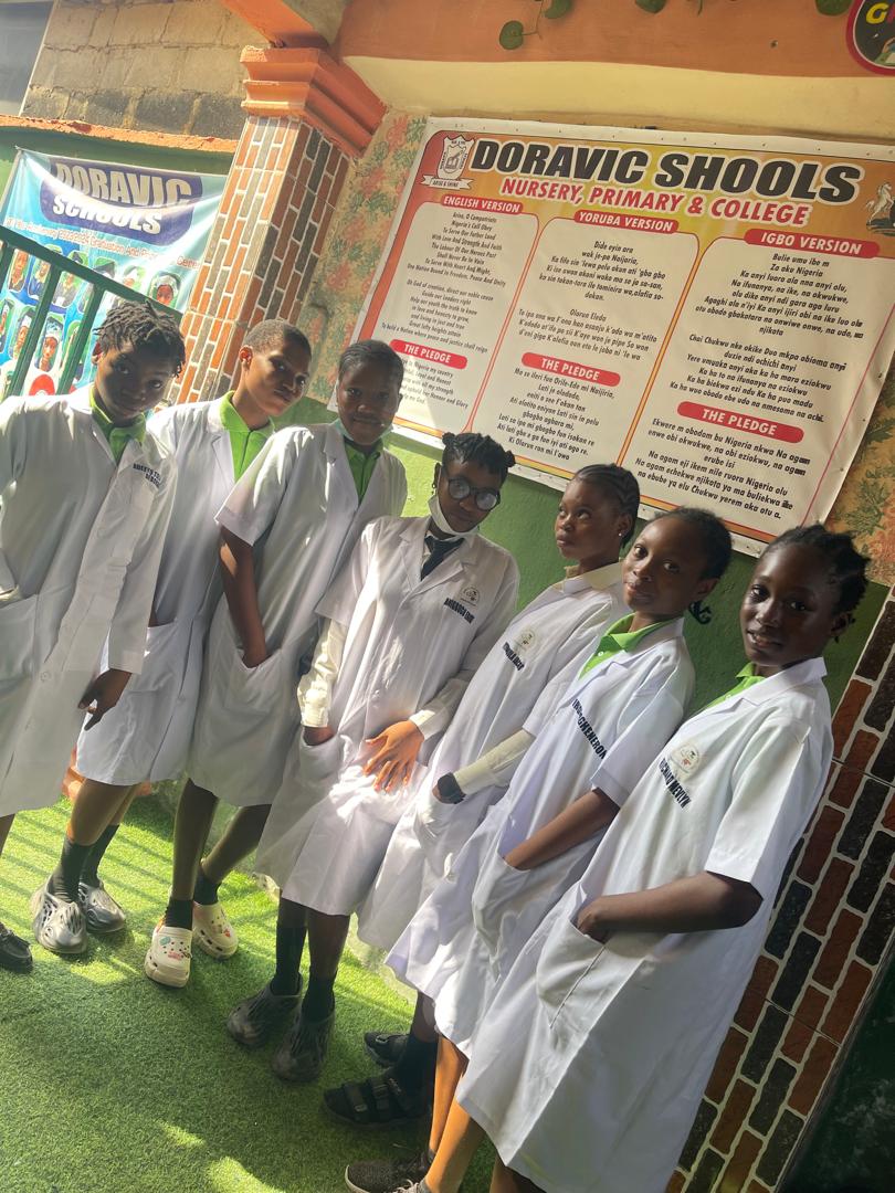 Students conducting a science experiment in the laboratory
