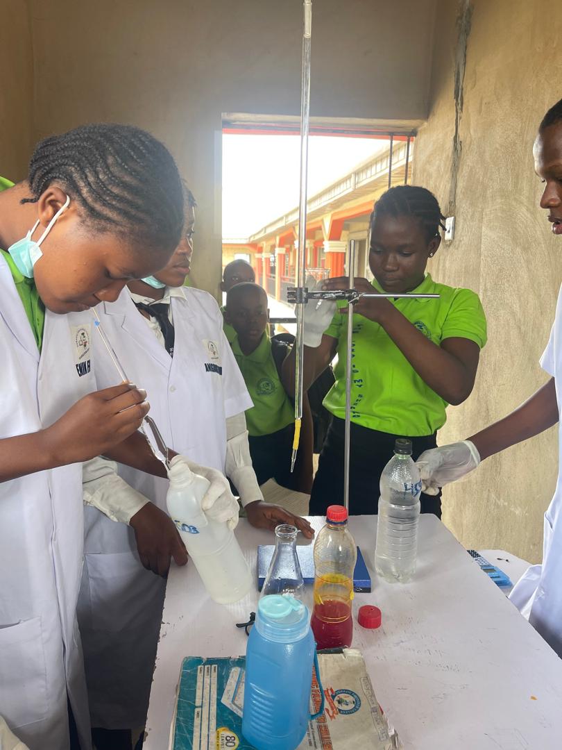 Students conducting a science experiment in the laboratory